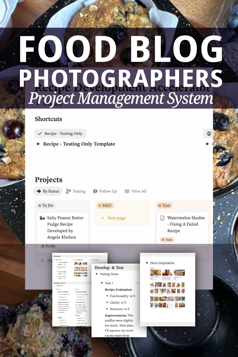 Notion Template for Food Blog Photographers