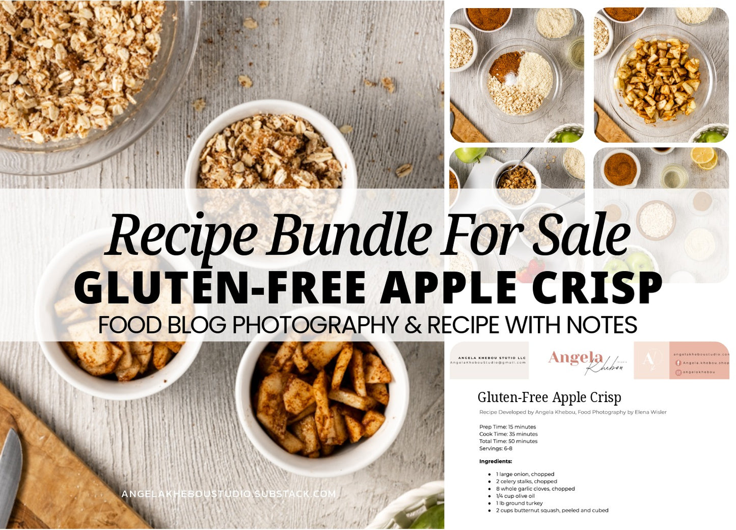 GLUTEN-FREE APPLE CRISP RAMEKIN RECIPE SEMI-EXCLUSIVE BUNDLE (Set 1 of 3)