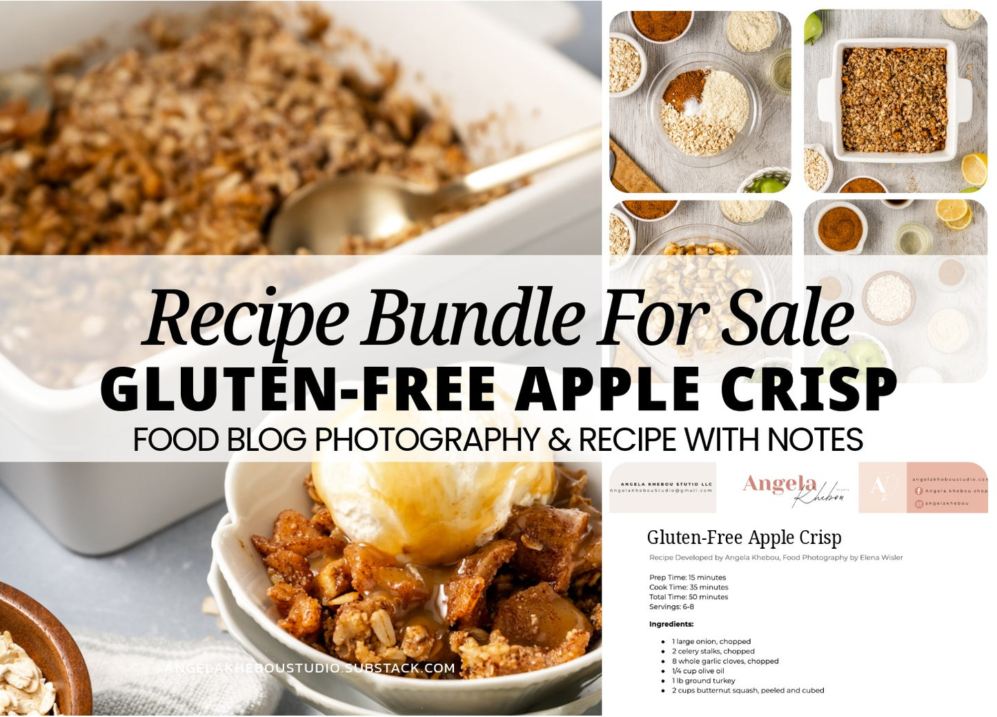 GLUTEN-FREE APPLE CRISP RECIPE SEMI-EXCLUSIVE BUNDLE (Set 3 of 3)